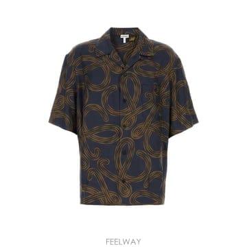 26SS 로에베 긴팔 셔츠 H616Y05X91 NAVYBROWN Printed