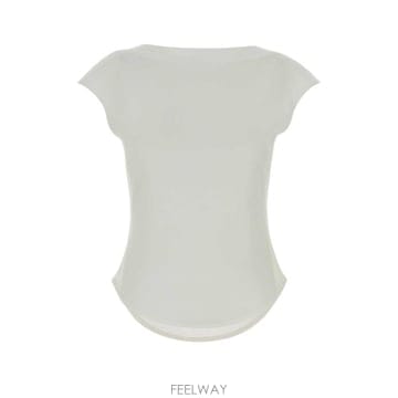 26FW 알라이아 반팔 티셔츠 AA9I0021J095C 000 White