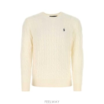 26FW 폴로 랄프로렌 케이블 니트 스웨터 710876762 010 White