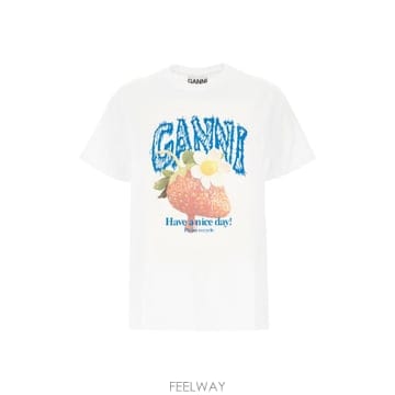 GANNI 26FW ���� ���� Ƽ���� A105020111026 151 BRIGHT WHITE26FW ���� ���� Ƽ���� A105020111026 151 BRIGHT WHITE
