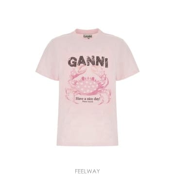 GANNI 26FW ���� ���� Ƽ���� A105019711026 868 CHALK PINK26FW ���� ���� Ƽ���� A105019711026 868 CHALK PINK