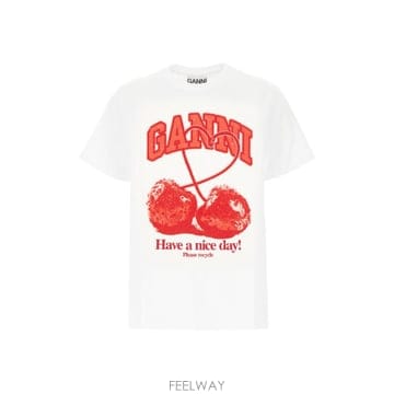 GANNI 26FW ���� ���� Ƽ���� A105024711026 151 BRIGHT WHITE26FW ���� ���� Ƽ���� A105024711026 151 BRIGHT WHITE