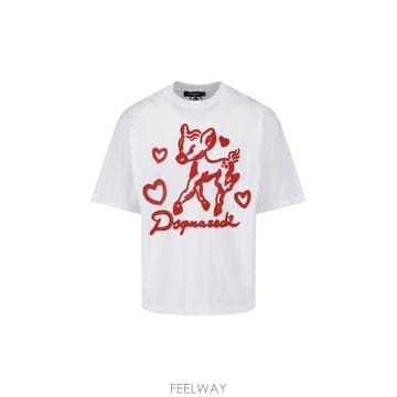 26FW 디스퀘어드2 반팔 티셔츠 S74GD1583 D20033 100 White