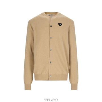 26FW 꼼데가르송 블랙 하트 니트 가디건 AX N023 051 Beige