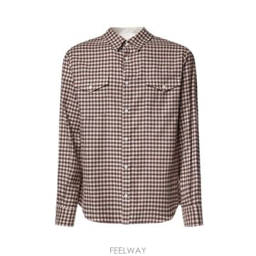 26FW MM6 메종마르지엘라 셔츠 SH0DT0047 M36011001F BROWN OFF WHITE