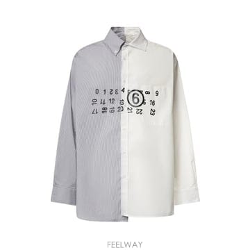 26FW MM6 메종마르지엘라 셔츠 SH0DT0057 MTN183961 OFF WHITE GREY