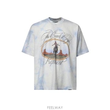 26FW 리프레젠트 반팔 티셔츠 MLM101226 52 BLUE TIE DYE