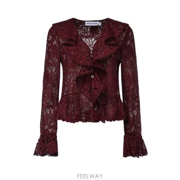 Self Portrait 26FW ���� ��Ʈ����Ʈ ���� Ƽ���� PF26102T BU BURGUNDY26FW ���� ��Ʈ����Ʈ ���� Ƽ���� PF26102T BU BURGUNDY