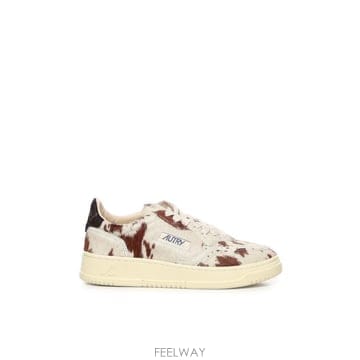 26FW 오트리 메달리스트 로우 레더 스니커즈 AULW JA05 PONY SAFARI DRIP BROWN