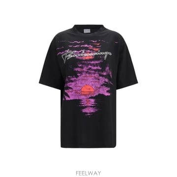26FW 발렌시아가 드림 미디엄 핏 티셔츠 A00497 TUVO91000 BLACK