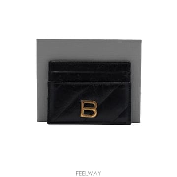 발렌시아가 766467 블랙 크러쉬 퀼티드 남여공용 카드홀더 카드지갑aa67368