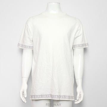 디올 X SHAWN STUSSY(숀스투시)화이트 코튼 로고자수 오버사이즈 남성 반팔 티셔츠aa66513