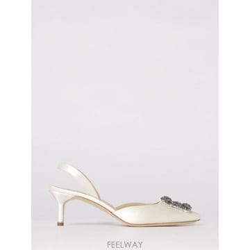 Manolo Blahnik 26SS ����κ���� ������ Hangisli ����κ���� in raso con fibbia gioiello26SS ����κ���� ������ Hangisli ����κ���� in raso