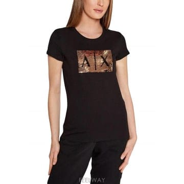 Armani 26SS �Ƹ����� �ͽ�ü���� T ���� in cotone con �ΰ� di paillettes �Ƹ����� �ͽ�ü26SS �Ƹ����� �ͽ�ü���� T ���� in cotone con �ΰ� di 