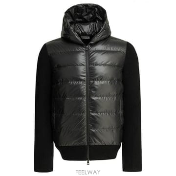 26FW Moncler 블랙 padded 울 집 업 후드티 9B00028M1131999 TP578889384