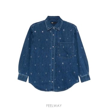 마쥬 라인스톤 데님 셔츠