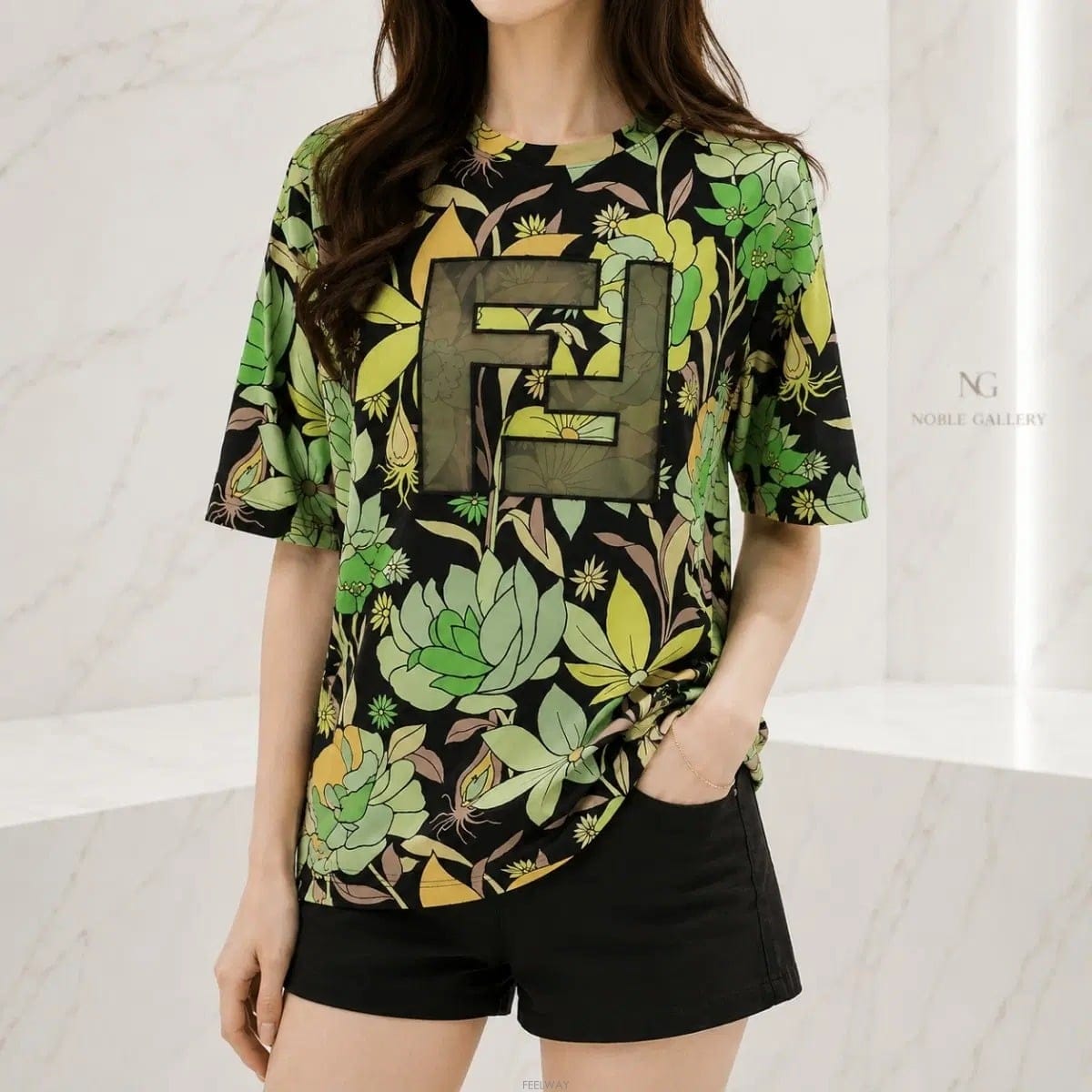FENDI [��ǰ/������] ��� �÷η� FF �ΰ� ����Ƽ M / 55[��ǰ/������] ��� �÷η� FF �ΰ� ����Ƽ M / 55