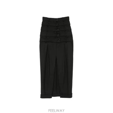 빅터 앤 롤프 멀티 레이어드 버튼 맥시 스커트
