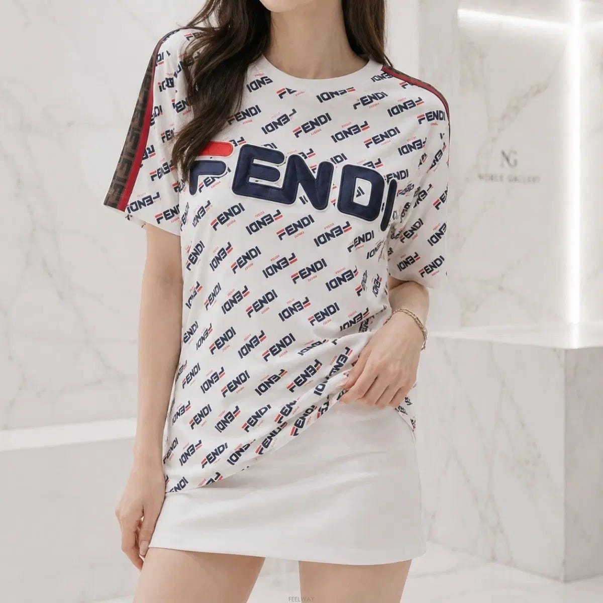FENDI [��ǰ/������] ��� X FILA ������ ��Ƽ�ΰ� ���� Ƽ���� XS / 44~55[��ǰ/������] ��� X FILA ������ ��Ƽ�ΰ� ���� Ƽ���� 