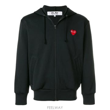당일배송 꼼데가르송 heart patch zip up hoodie