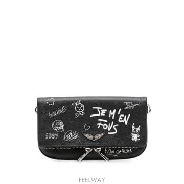 당일배송 쟈딕앤볼테르 락 그래피티 프린트 미니 클러치