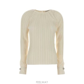 [X45]랑방 RWTO00066413A26 010 여성 셔츠 남방 반팔 긴팔 블라우스 Cream satin 