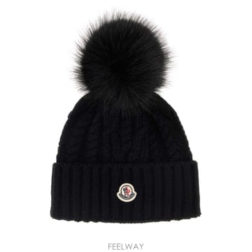 Moncler [X45]��Ŭ���� L20933B00041M4506 999 Black wool blend beanie hat[X45]��Ŭ���� L20933B00041M4506 999 Black wool blend b