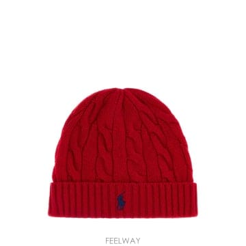 Ralph Lauren [X45]����  710B23668 008 ���� ���� ��Ŷ�� ��� ĸ Red wool blend beanie[X45]����  710B23668 008 ���� ���� ��Ŷ�� ��� ĸ Red 