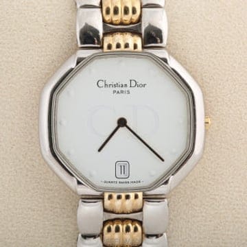 크리스챤 디올 Christian Dior 화이트 다이얼 옥타곤 케이스 쿼츠