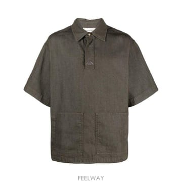 당일배송 Alexander McQueen 로고 자수 데님 폴로 셔츠