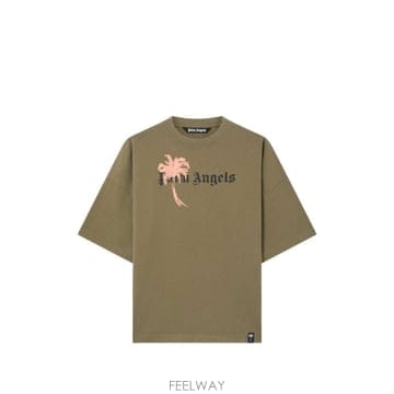 Palm Angels 26FW �ʾ����� ���� Ƽ���� PAMAA03W26JR06 5410 Olive green26FW �ʾ����� ���� Ƽ���� PAMAA03W26JR06 5410 Olive gr