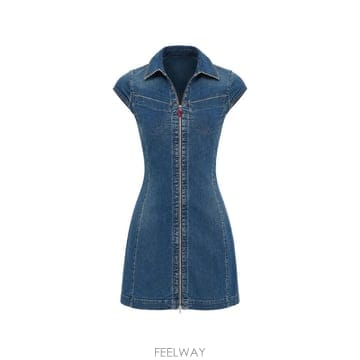 26 FW 디젤 집업 데님 미니 드레스 A232980IFBY TP455908687