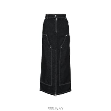 엠에스지엠 콘트라스트 스티치 데님 스커트