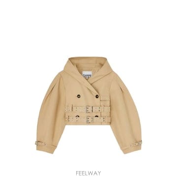 26 FW 가니 더블 브레스티드 크롭 재킷 A1130026 TP456088333