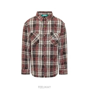26 FW 바로우 그래픽 프린트 체크 패턴 셔츠 F6BWUASI032 TP457597074
