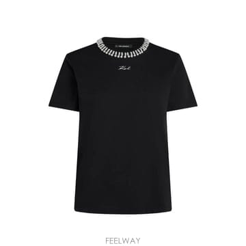 26 FW 칼라거펠트  펄 넥 티셔츠 B3W17057999 TP454446301