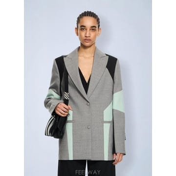 Off White 26 FW ����ȭ��Ʈ ���� Stretch Color Block Blazer ofw0264058gry26 FW ����ȭ��Ʈ ���� Stretch Color Block Blazer ofw02