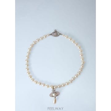ViVienne westwood 26 FW ���ȿ���Ʈ��� ���� One Row Pearl Drop Choker vvw0366038sil26 FW ���ȿ���Ʈ��� ���� One Row Pearl Drop Choker 