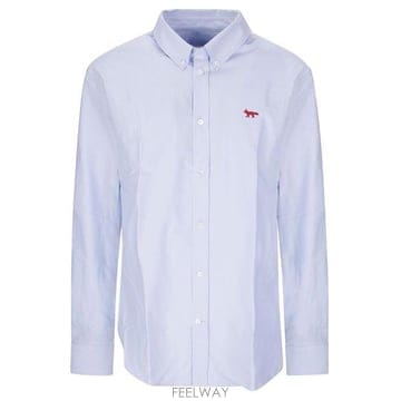 26 FW 메종 키츠네 프로필 폭스 엠브로이더드 코튼퓨어 셔츠 0434 QM00425WC5062