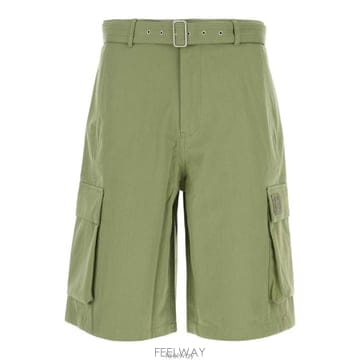 26 FW 메종 키츠네 벨티드 버뮤다 쇼츠 그린 0077 OM01405WW9026