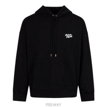 26 FW 메종 키츠네 로고 프린트 드로우스트링 후드티 P199 PM00704KM0340
