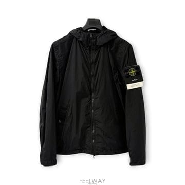 26FW 스톤아일랜드 크링클랩스 나일론 바람막이 후드 자켓 블랙 4100001 V0029