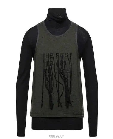 Golden Goose Golden Goose  Fringed Embroidered turtle neck layerd knitGolden Goose  Fringed Embroidered turtle neck layerd k