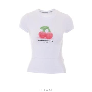 26FW 알렉산더 왕 반팔 티셔츠 1CC4261381 100 White
