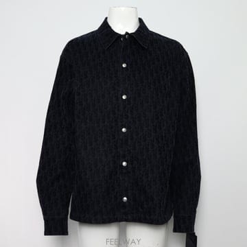 디올 033D490M321X 블루 코튼 혼방 오블리크 블렌트 남성 오버셔츠aa67403