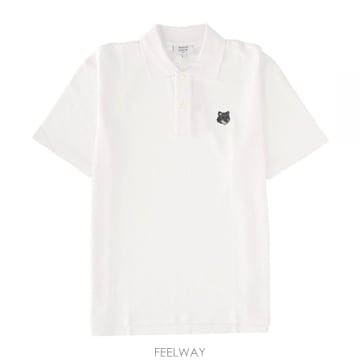 26 FW 메종 키츠네 폭스 헤드 컴포트 폴로 셔츠 화이트 PM00210KP0001
