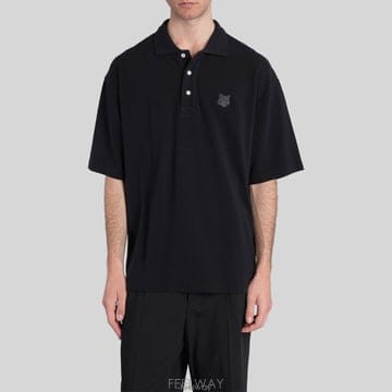 26 FW 메종 키츠네 폭스 패치 릴랙스드 폴로 셔츠 P199 PM00211KP0001