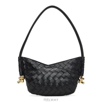 Bottega Veneta 블랙 솔스티스 인트레치아토 베이비 숄더백 796378 VCPP1 TP8771331
