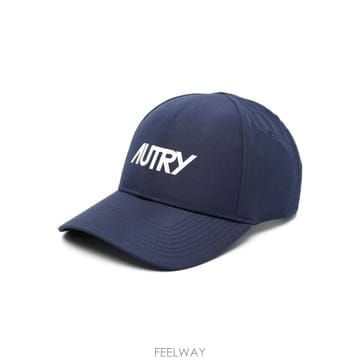 오트리 로고 자수 야구 모자 블루
