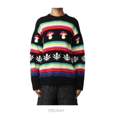 22FW 엠에스지엠 크루넥 자카드 fascie funghi 3340MM1312275743 TP57774958